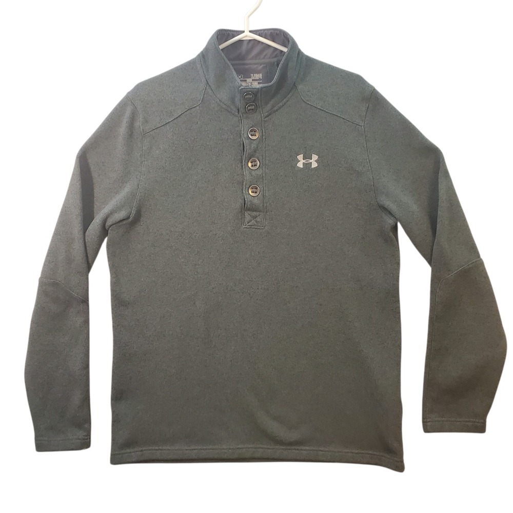 Under Armour Button Coldgear Storm Loose Fit Pullover Sweater Men's XL Gray